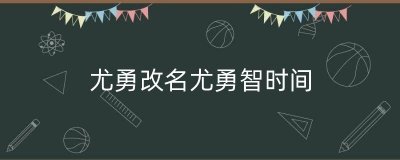 ​尤勇改名尤勇智时间（尤勇智的全部电视剧）
