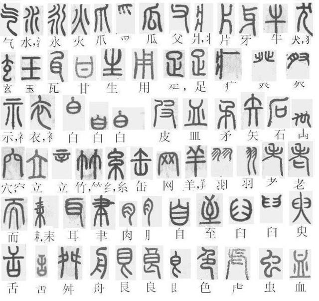 篆体字对照表（学认篆体字附篆真对照图）(1)
