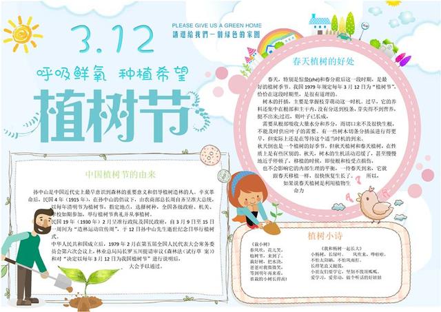 植树节手抄报简单a4纸（23套植树节手抄报合集）(7)