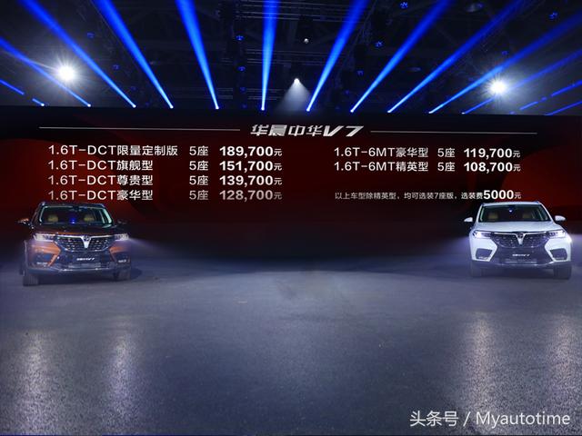 全新华晨中华v7报价最新消息（华晨中华V7售价10.87-15.17万元）(2)
