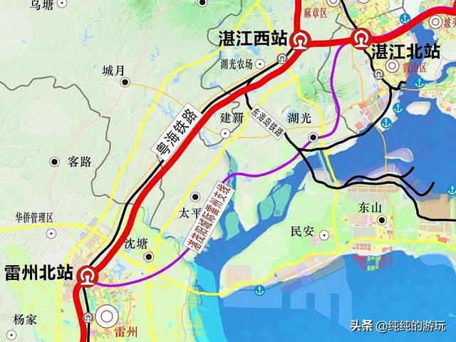 阳西广湛铁路最新消息（广东省规划中湛茂阳城际铁路雷州支线的线路走向）(2)