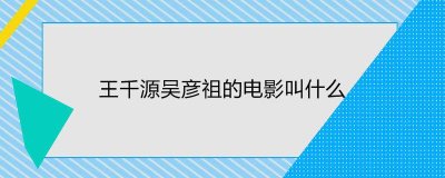​王千源吴彦祖的电影叫什么