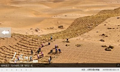 【甘快看】甘肃临泽:巴丹吉林沙漠“锁边”忙