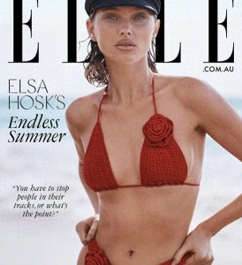 ​Elsa Hosk拍海边大片超性感 ！穿红色比基尼婀娜多姿，妩媚撩人！