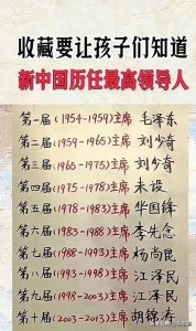 ​新中国历任最高领导人终于有人整理出来了，一定让孩子们知道