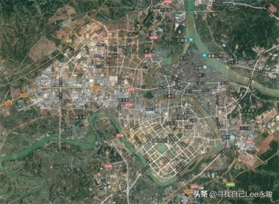 ​赣南十八县市区卫星地图，城区面积一目了然