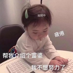 ​表情包：帮我介绍个富婆，我不想努力了。