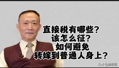 ​直接税有哪些？该怎么征？如何避免转嫁到普通人身上？