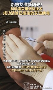 ​治愈艾滋新曙光！诺奖科学家采用突破性技术，成功清除艾滋病毒！