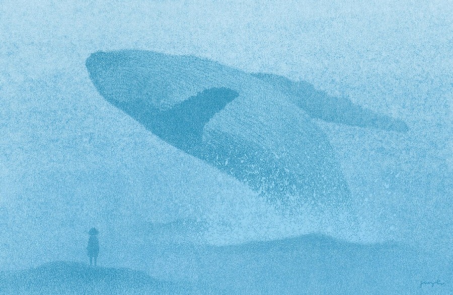 韩国插画师Jungho Lee，温柔而忧郁的蓝色情调