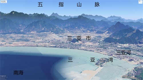 海南四大地级市简易地形图，海口，三亚，儋州和在海上的三沙市